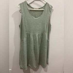 Sleeveless Olive Green Dress